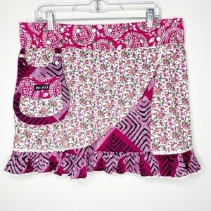 Moshiki Floral Paisley Boho Reversible Skirt
